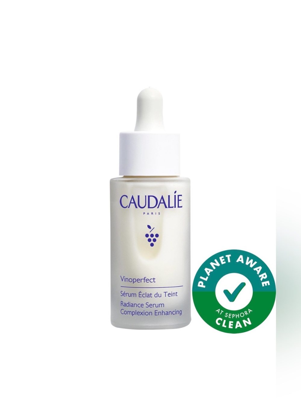 Caudalie Vinoperfect Radiance Serum — White and Purple Accents